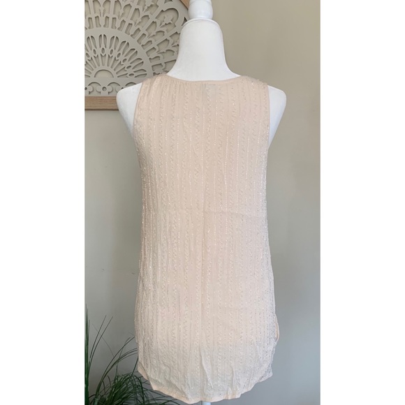 Joie Starleen Scoop Neck Beaded Tank Large cream - Picture 4 of 12